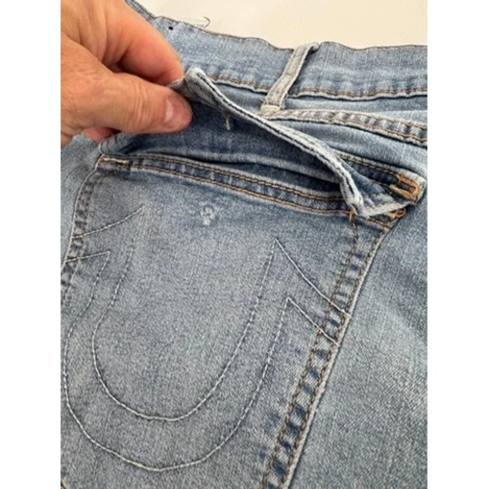 True Religion Ricky Jeans Mens 44 Light Wash Relaxed Straight Horseshoe Denim